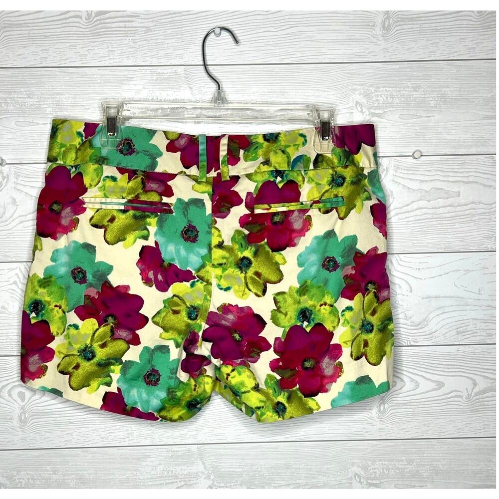 The Limited "Drew Fit" green/fuchsia floral print shorts size 12 - Picture 2 of 5